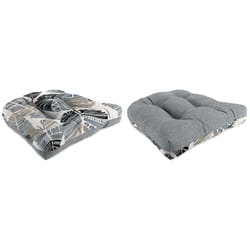 Jordan Manufacturing Gray Palm Polyester Wicker Seat Cushion 4 in. H X 18 in. W X 18 in. L