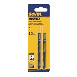 Irwin Marathon 4 in. Carbon Steel U-Shank Jig Saw Blade 10 TPI 2 pk