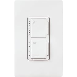 Lutron Maestro White 250 W Fan/LED Dimmer Switch 1 pk