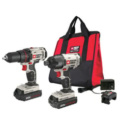 Porter Cable 20V Cordless Brushed 2 Tool Drill/Driver and Impact Driver Kit