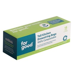 Full Circle For Good 13 gal Trash Bags Drawstring 15 pk