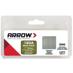 Arrow BN18 18 Ga. X 1 in. L Galvanized Steel Brad Nails 2000 pk 0.95 lb
