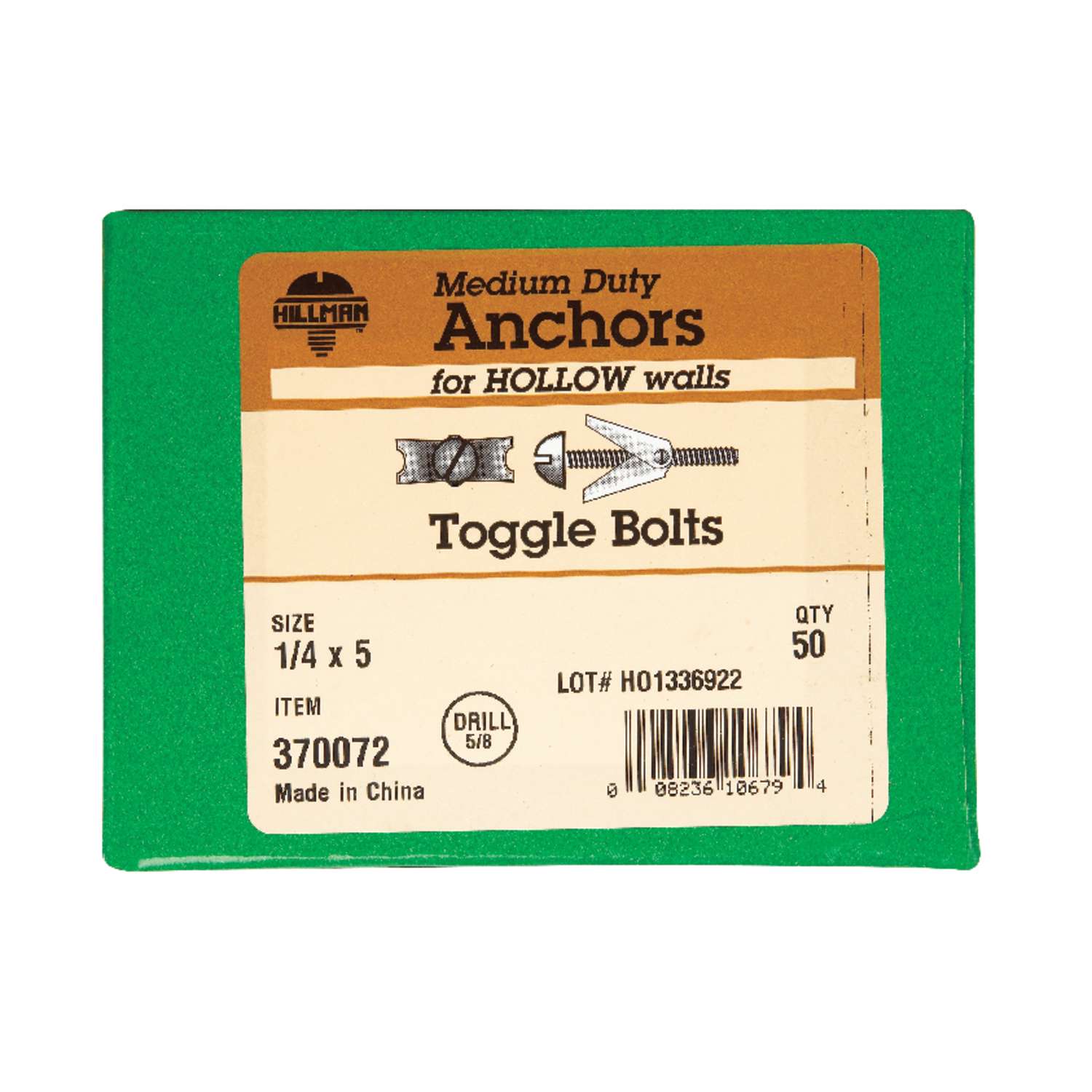 Hillman 1/4 in. D X 5 in. L Round Steel Toggle Bolt 50 pk