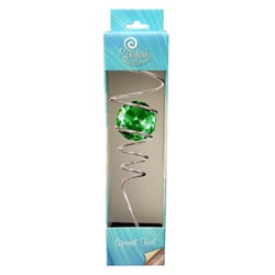 Spinfinity Designs Multi-color Stainless Steel 11 in. Silver Green Tail Outdoor Spinner