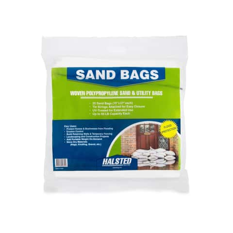 Sand Bags (12 Pack) Empty Sandbags with Ties, Heavy Duty, UV Treated (14 x  25) Non-Slip Empty Bags for Sand - (12 Pack)