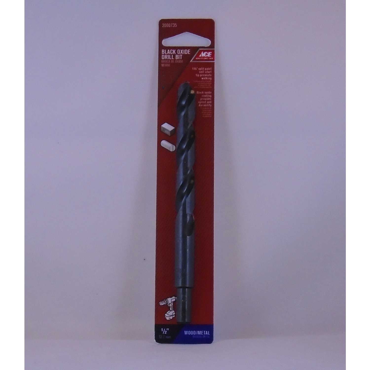 Ace 1/2 in. Dia. x 6 in. L High Speed Steel Drill Bit 1 pc. Ace Hardware