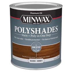 Minwax PolyShades Semi-Transparent Gloss Honey Oil-Based Polyurethane Stain/Polyurethane Finish 1 qt