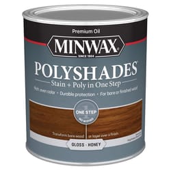 Minwax PolyShades Semi-Transparent Gloss Honey Oil-Based Polyurethane Stain/Polyurethane Finish 1 qt