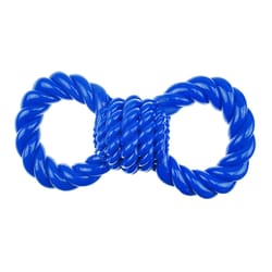 Boss Pet Infinity Blue TPR Figure 8 Rope Tug Toy 1 pk