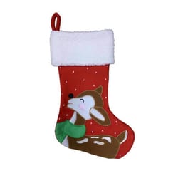 Celebrations Home Multicolored Reindeer Christmas Stocking 18 in.