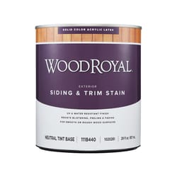 Ace Wood Royal Solid Tintable Flat Tint Base Neutral Base Acrylic Latex Siding and Trim Stain 1 qt