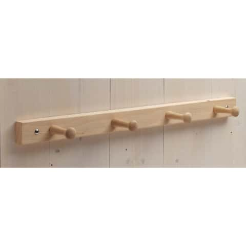 iDesign 21-1/2 in. L Brown Wood Jumbo 4-Peg Rack 1 pk - Ace Hardware