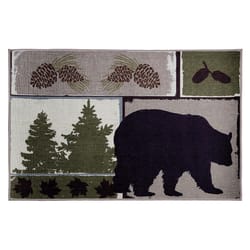 Carstens Inc 2 ft. W X 3 ft. L Multi-Color Vintage Bear Polyester Accent Rug