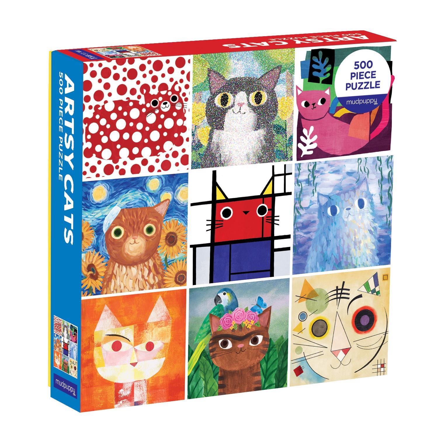 Chronicle Books Family Artsy Cats Puzzle Multicolored 500 pc