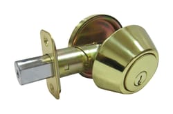 Faultless Polished Brass Single Cylinder Deadbolt 1-3/4 in in.