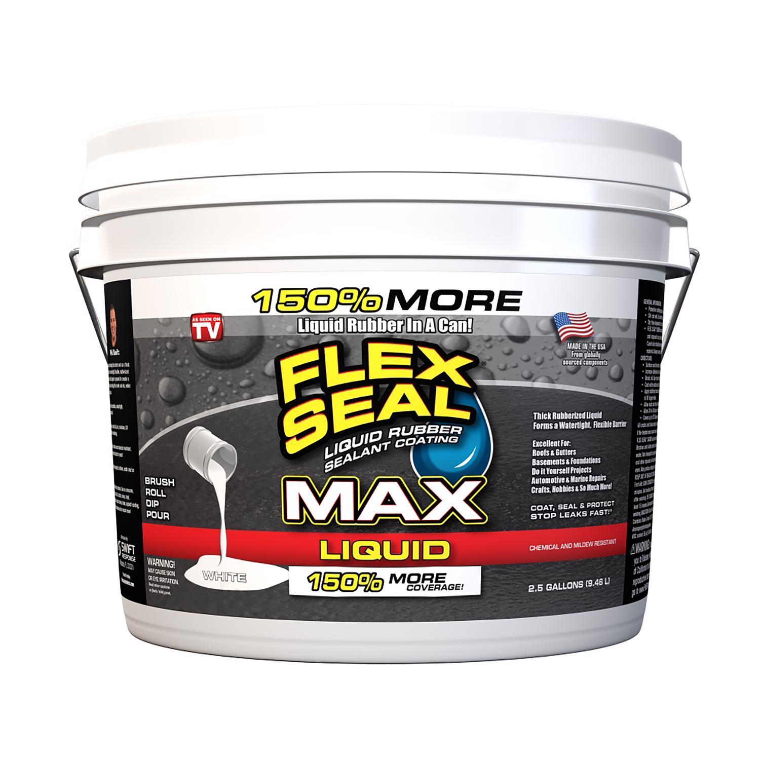 Flex Seal Family of Products Flex Seal MAX White Liquid Rubber Sealant Coating 2.5 gal Uae Electronic uaeelectronic.com