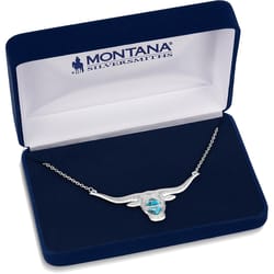 Montana Silversmiths Women's Longhorn Silver/Turquoise Necklace Water Resistant