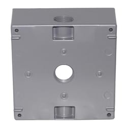 Sigma Engineered Solutions New Work 31 cu in Square Die-Cast Metal 2 gang Weatherproof Box Gray