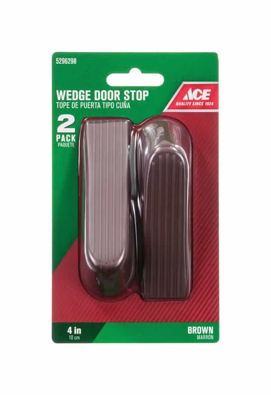 Ace 6.518 in. H x 4 in. W Rubber Brown Wedge Door Stop Mounts to floor