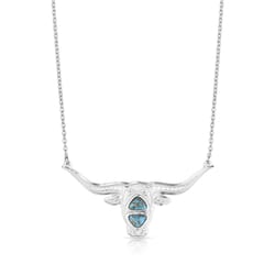 Montana Silversmiths Women's Longhorn Silver/Turquoise Necklace Water Resistant