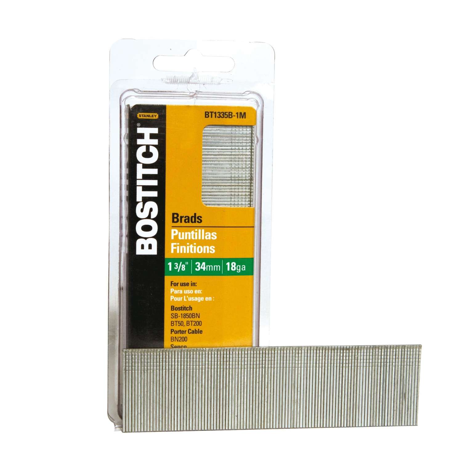 Bostitch 18 Ga. X 1-3/8 in. L Coated Steel Brad Nails 1000 pk Bostitch 18 Ga. X 1-3/8 in. L Coated Steel Brad Nails 1000 pk
