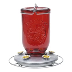 Perky-Pet Hummingbird 32 oz Glass/Metal Mason Jar Nectar Bird Feeder 5 ports