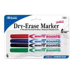 Bazic Products Low Odor Assorted Color Dry Erase Markers 4 pk