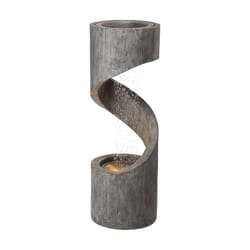 Glitzhome Polyresin/Stone Gray 40 in. H Oversized Curving Shaped Fountain