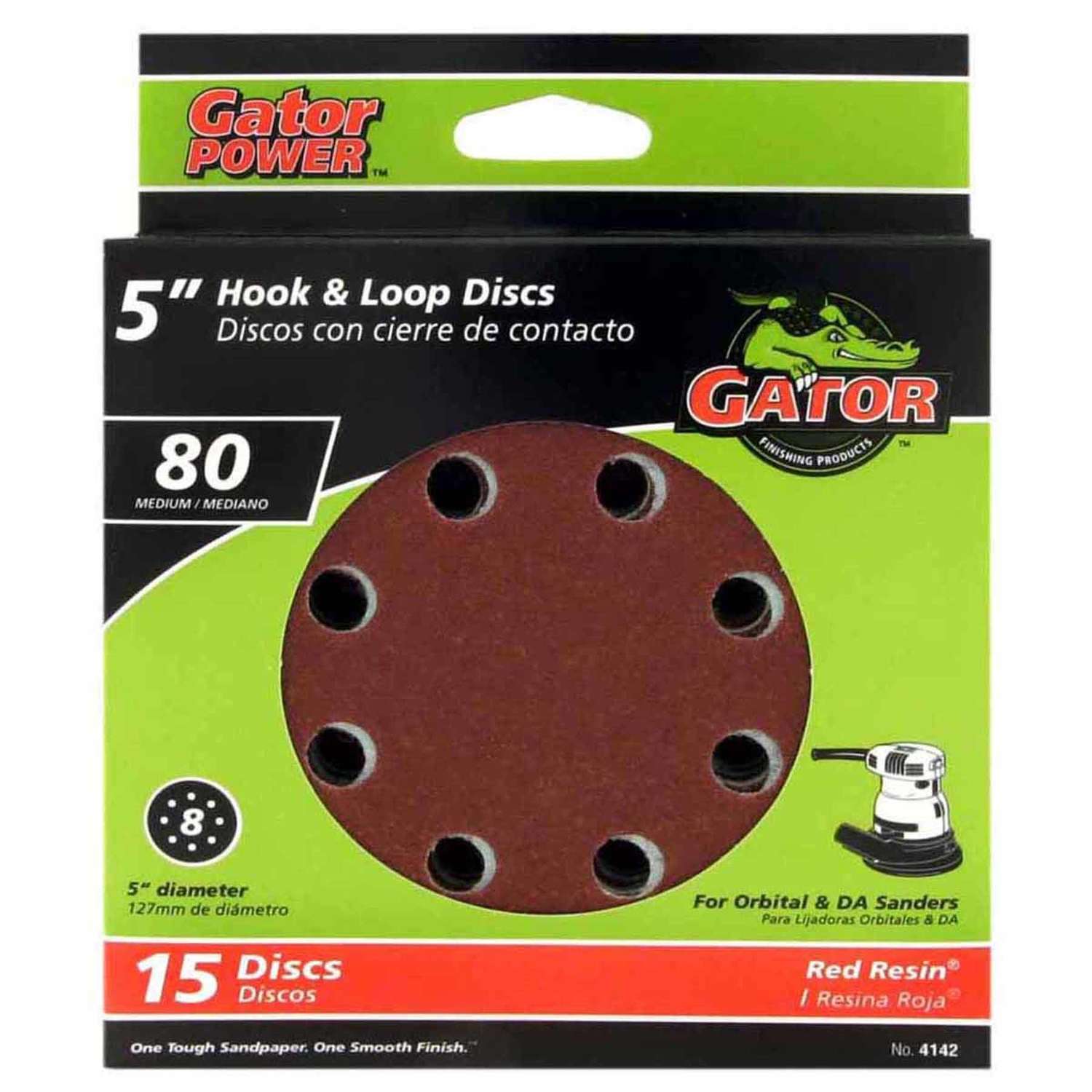Gator 5 in. Aluminum Oxide Hook and Loop Sanding Disc 80 Grit Medium 15
