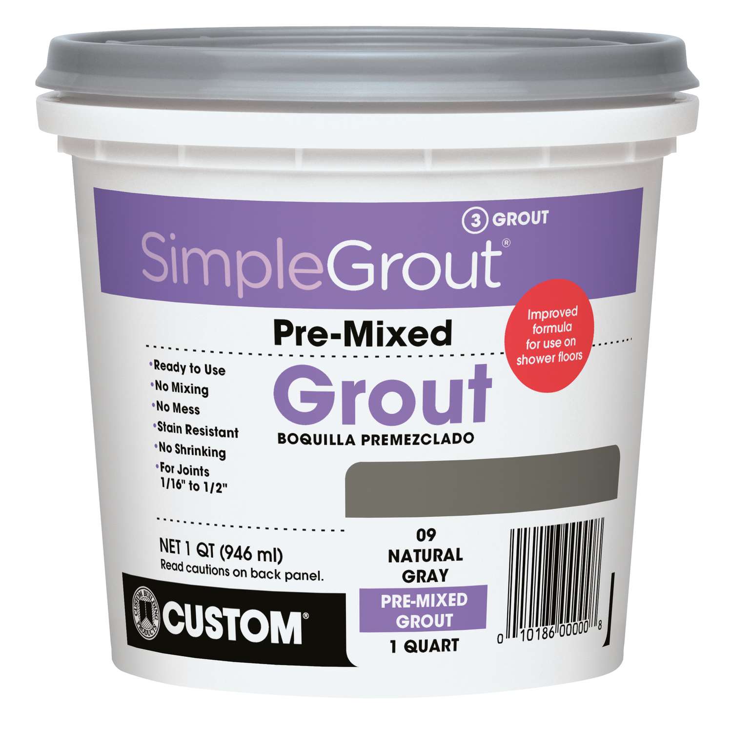 Custom Building Products SimpleGrout Indoor Natural Gray Grout 1 qt ...