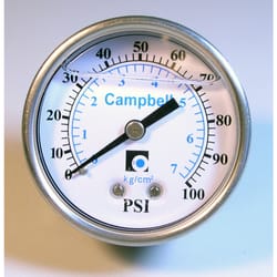Campbell Stainless Steel 1/4 in. Liquid Filled Pressure Guage
