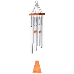 Wind River Arias Silver Aluminum/Wood 29 in. Wind Chime