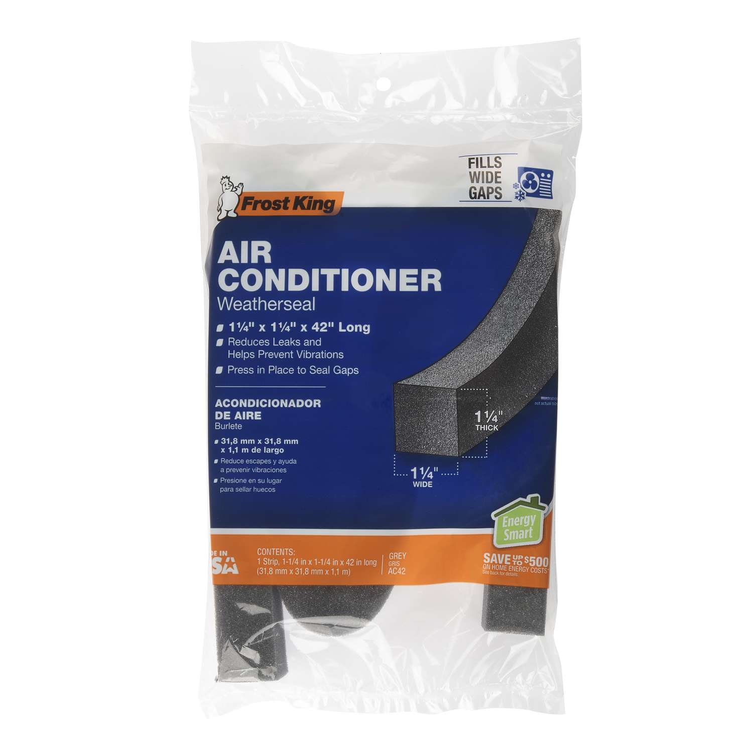 Frost King Gray Poly Foam Weather Seal For Air Conditioners 42 in. L X 1.25 in. Ace Hardware