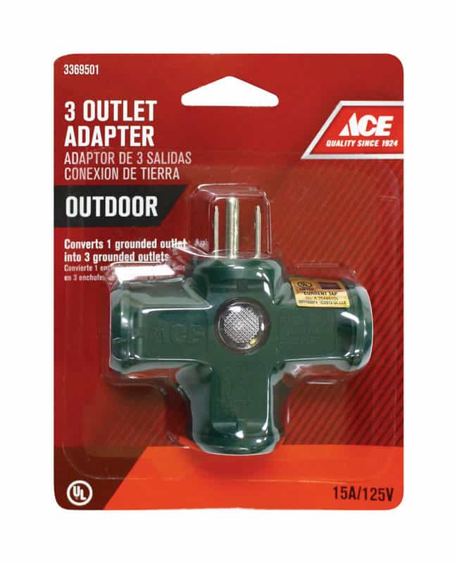 Ace Grounded 3 outlets Triple Outlet Adapter 1 pk Ace Hardware