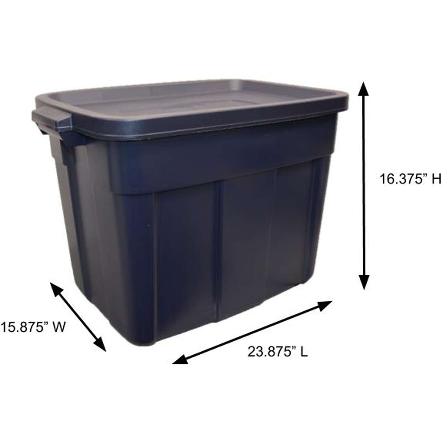 Rubbermaid Roughneck 18 gal Black/Gray Storage Box 16.5 in. H X 15.9 in. W  X 23.875 in. D Stackable - Ace Hardware