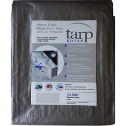KOTAP 10 ft. W X 12 ft. L Heavy Duty Polyethylene Poly Tarp Silver