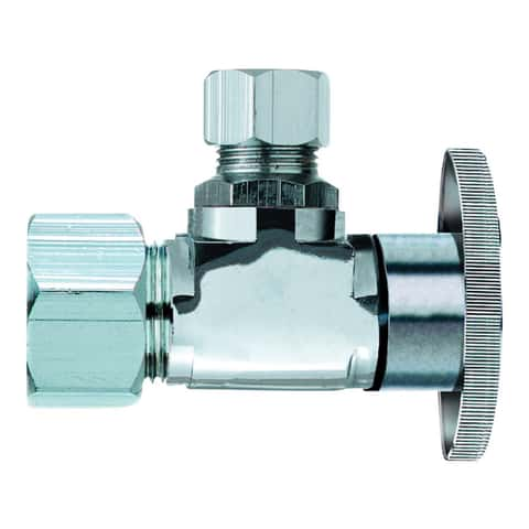 BrassCraft 1/2 in. Compression Inlet x 3/8 in. Compression Outlet 1/4-Turn  Angle Valve G2CR19X C1 - The Home Depot