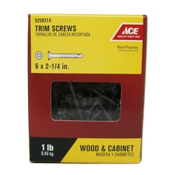 Ace No. 6 X 2-1/4 in. L Square Black Phosphate Trim Screws 1 lb 165 pk