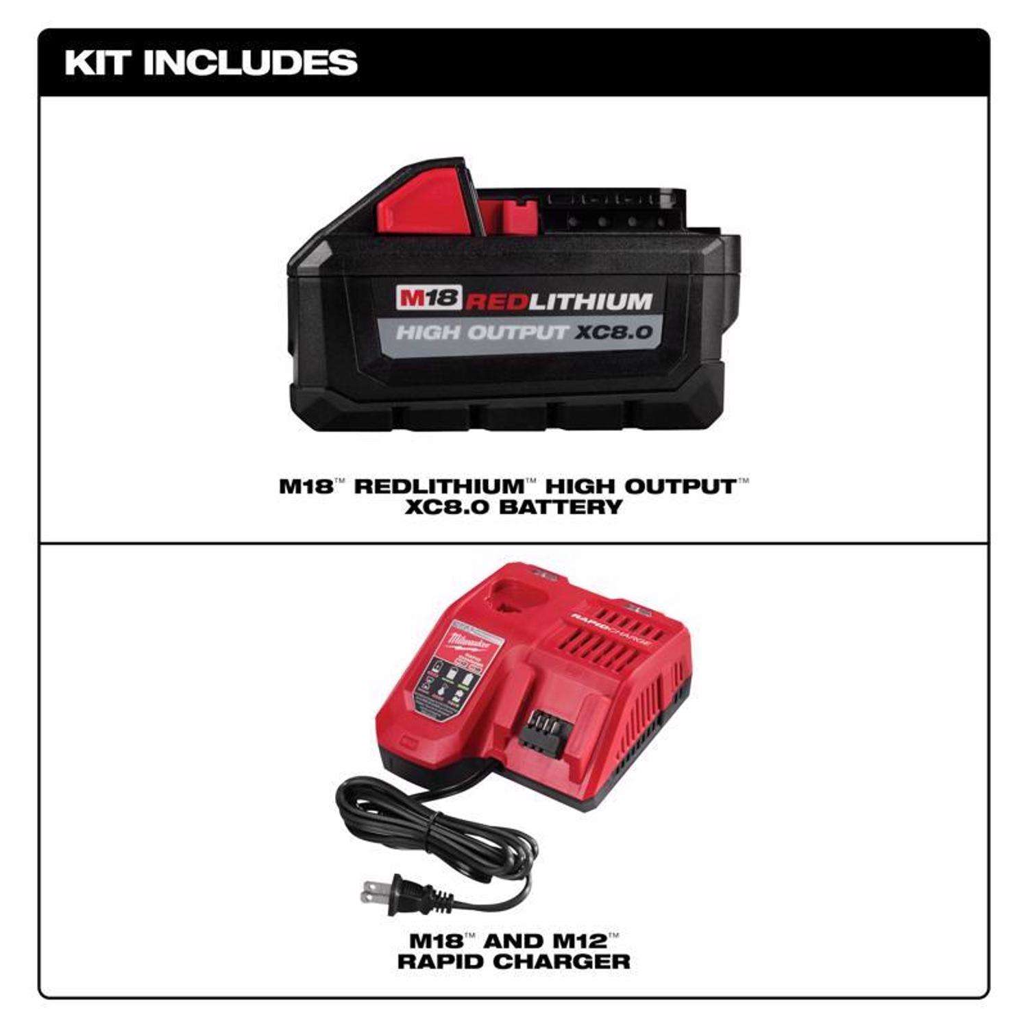 M18 18-Volt Lithium-Ion HIGH OUTPUT XC 8.0 Ah and 3 Ah Battery (2-Pack)