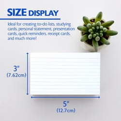 Bazic Products 3 in. H X 5 in. W Ruled Index Cards White 200 pk
