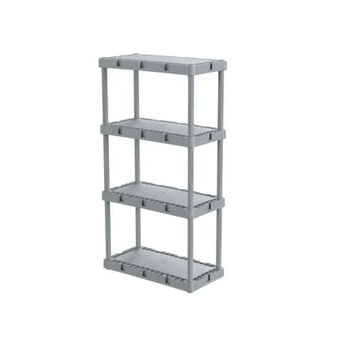 2-Pack White 4-Tier Plastic Garage Storage Shelving Unit (24 in. W x 48 in.  H x 12 in. D)