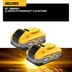 DeWalt 20V MAX XR POWERSTACK DCBP520-2 5 Ah Lithium-Ion Battery 2 pc