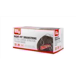 Iron-Hold Right-Fit 33 gal No Scent Trash Bags Drawstring 20 pk