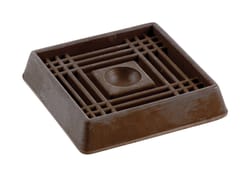 Shepherd Hardware Rubber Caster Cups Brown Square 4 pk