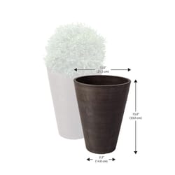 Algreen Products 13 in. H X 10 in. D Plastic Taper Spun Planter Chocolate