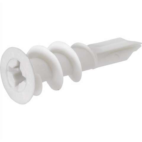 HILLMAN 1/2 in. D X 1.5 in. L Nylon Ribbed Head Drywall Anchors 100 pk ...