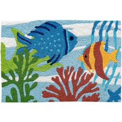 Jellybean 20 in. W X 30 in. L Multi-Color Colorful Sea Polyester Accent Rug