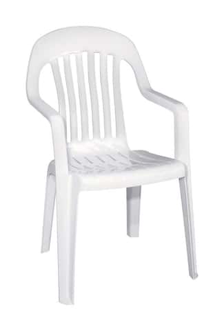 Adams usa white stackable discount plastic stationary chaise lounge chair