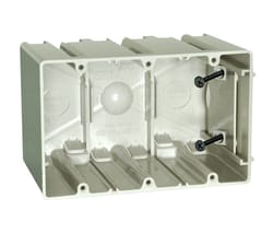 Allied Moulded SliderBox New and Old Work 61 cu in Rectangle Polycarbonate 3 gang Outlet Box Beige