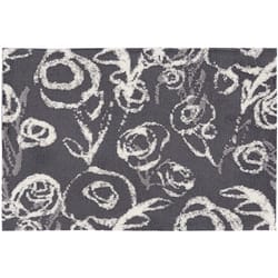 Simples Spaces 21 in. W X 33 in. L Gray/White Casual Nature Microfiber Polyester Accent Rug